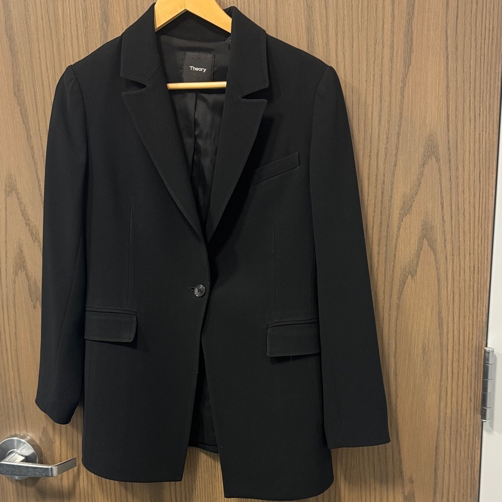 Theory Womens Classic Black Suit Blazer